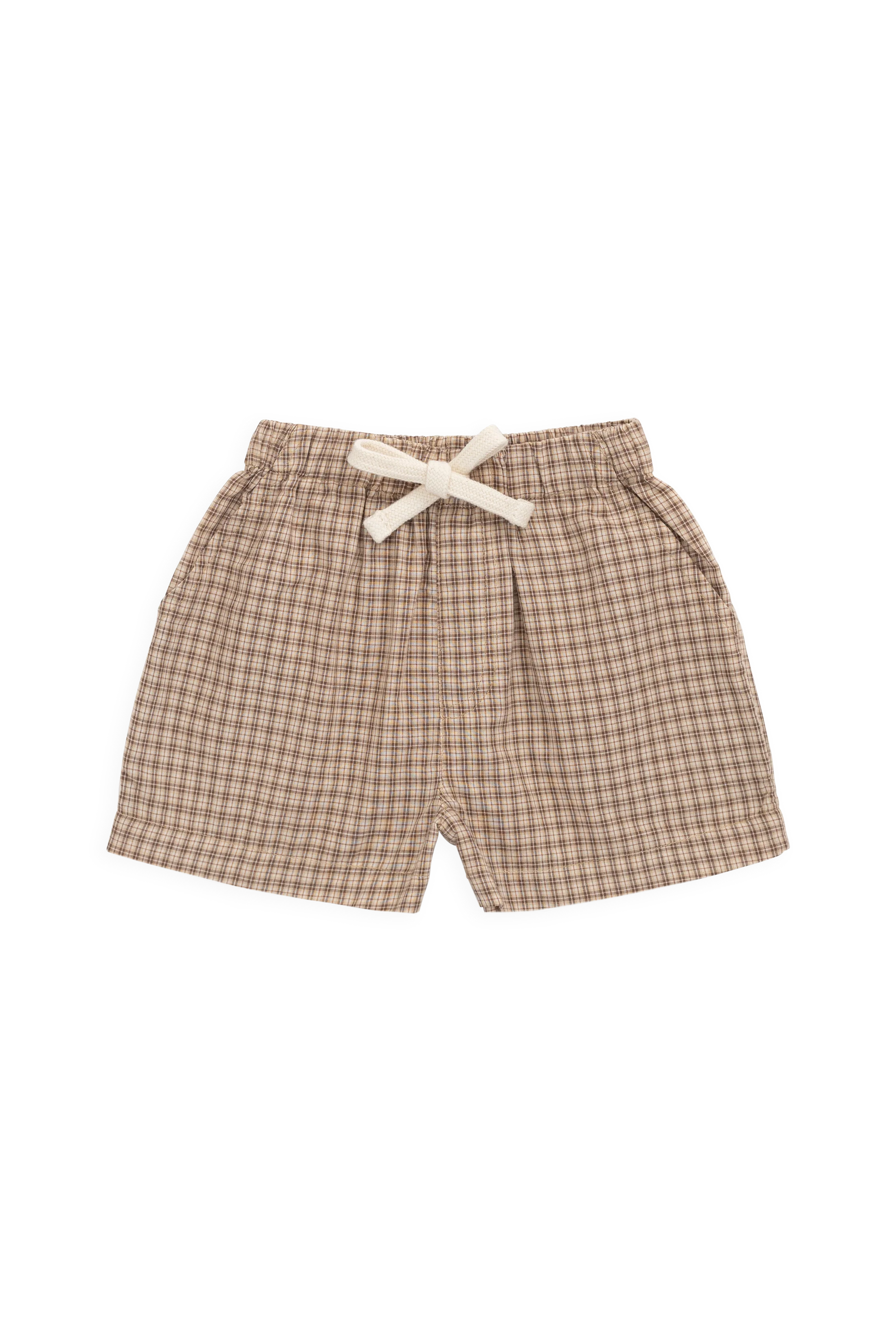Organic Cotton Louis Short - Cabin Check Cocoa
