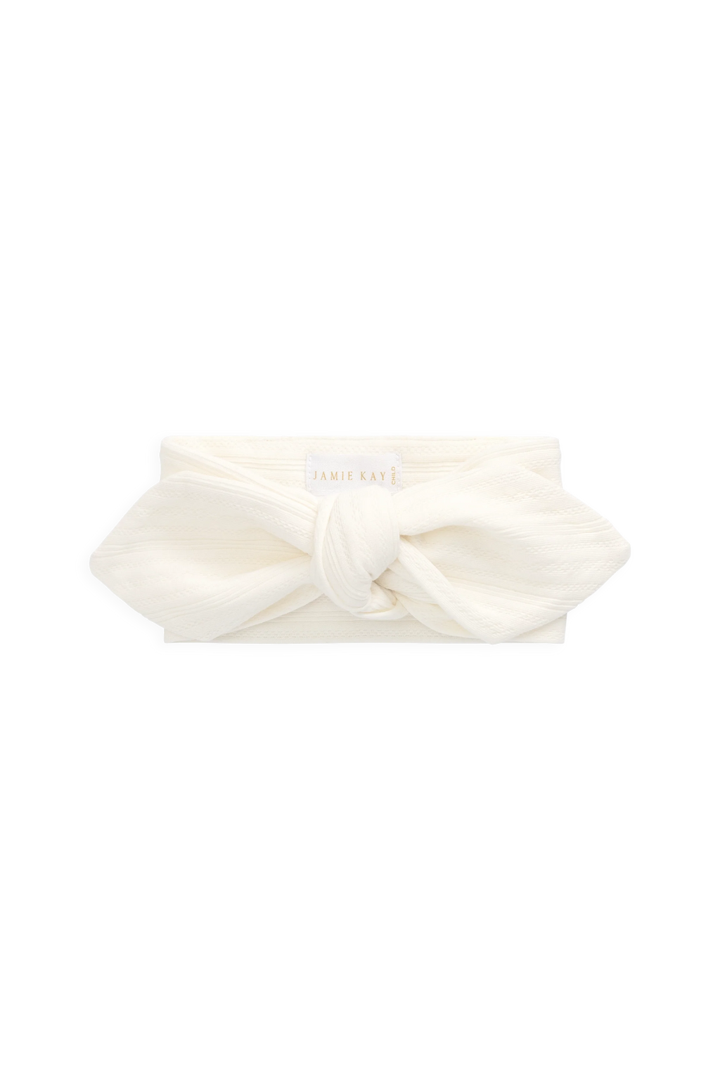 Organic Cotton Pointelle Headband - Parchment