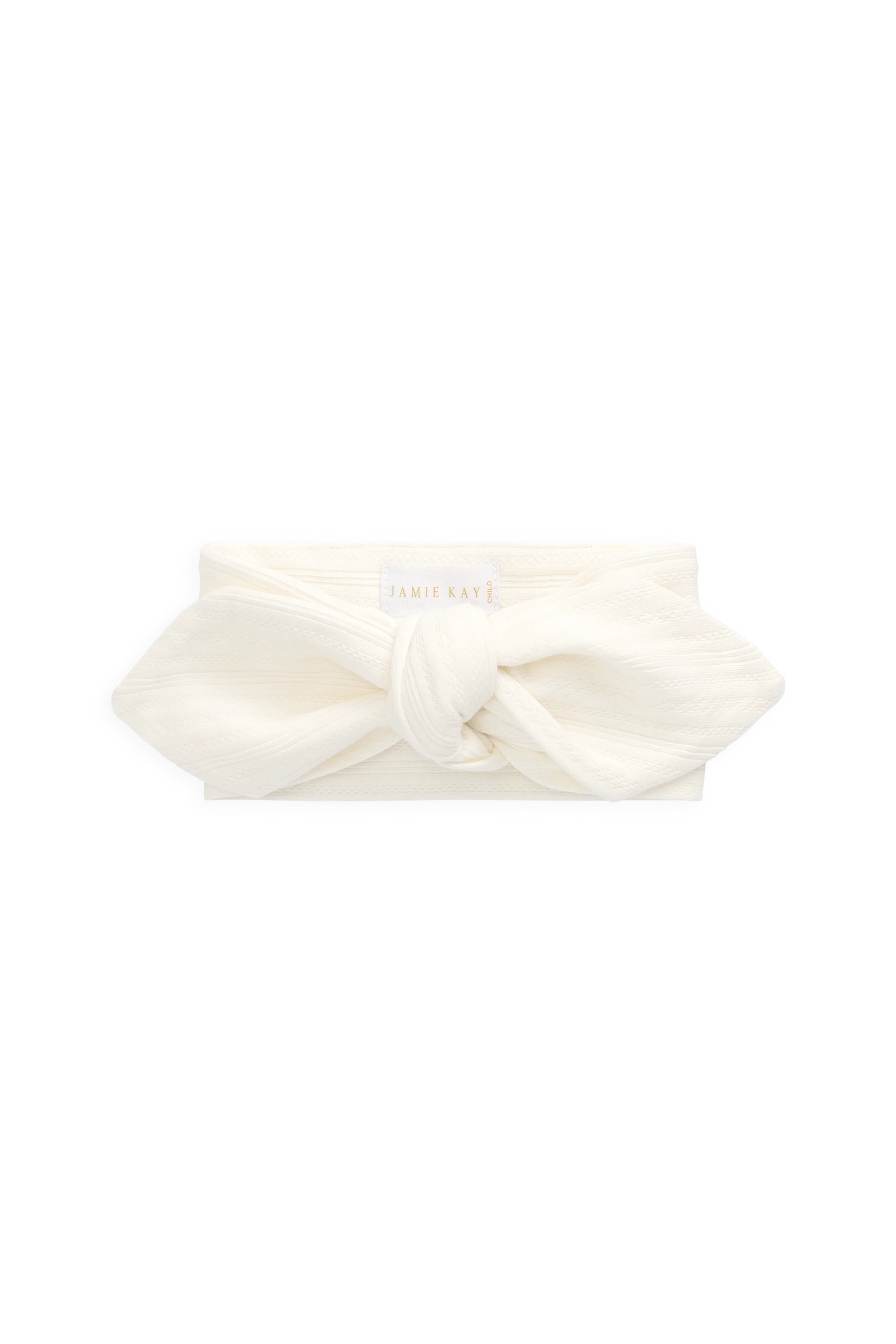 Organic Cotton Pointelle Headband - Parchment