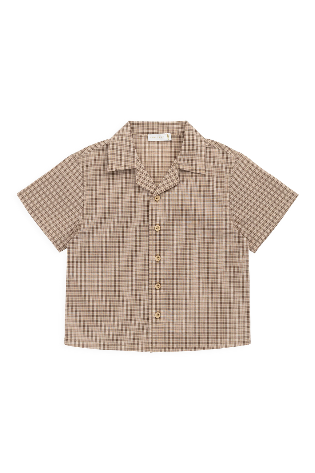 Organic Cotton Silas Shirt - Cabin Check Cocoa