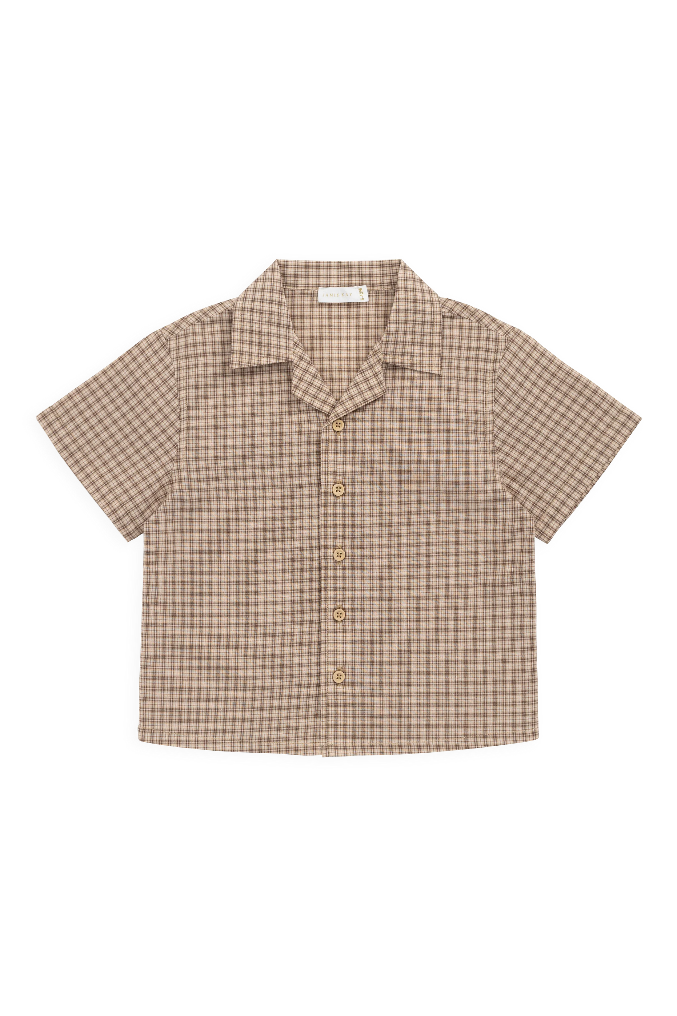 Organic Cotton Silas Shirt - Cabin Check Cocoa