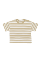 Pima Cotton Wesley Tee - Double Stripe Hay/Cloud