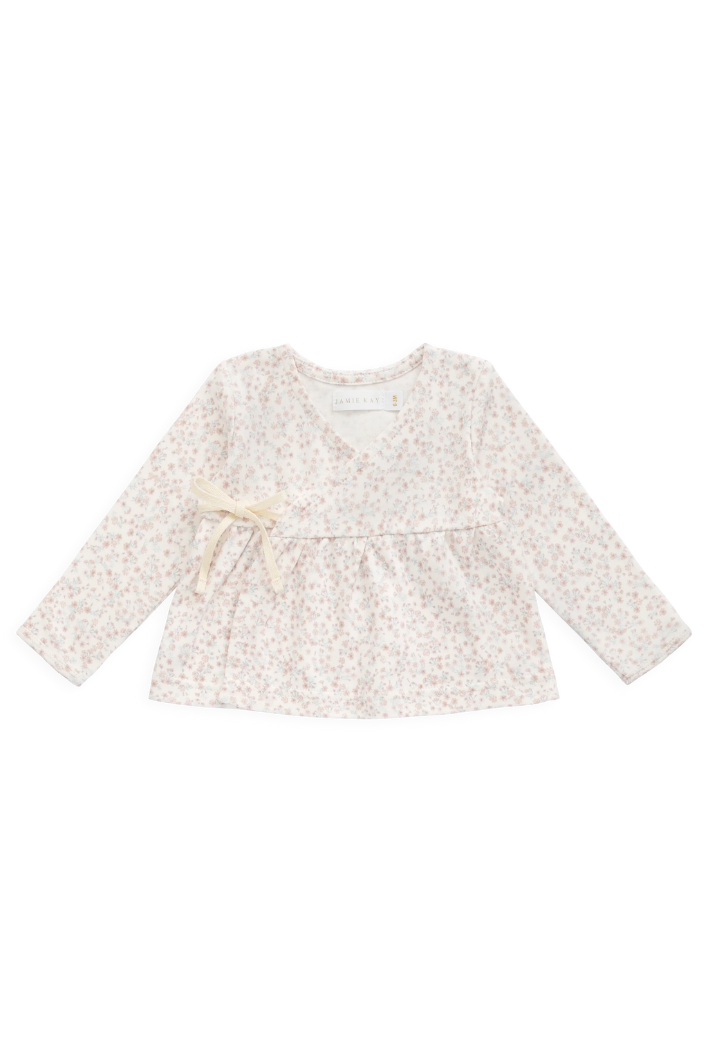 Organic Cotton Clemence Wrap Top- Posy Milk