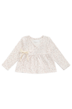Organic Cotton Clemence Wrap Top- Posy Milk