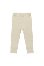 Organic Cotton Fine Rib Wiley Legging - Petite Stripe Hay/Cloud