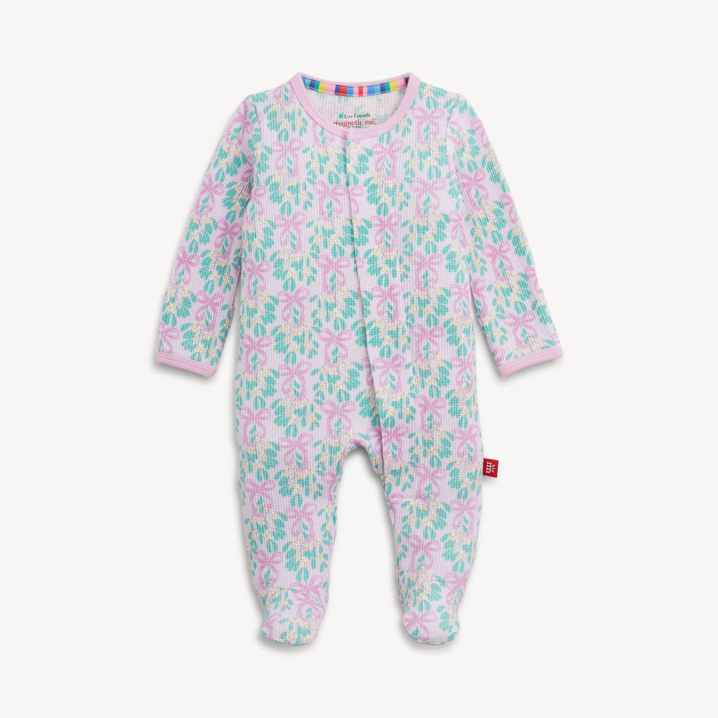 Mistle Bow Waffle Footie