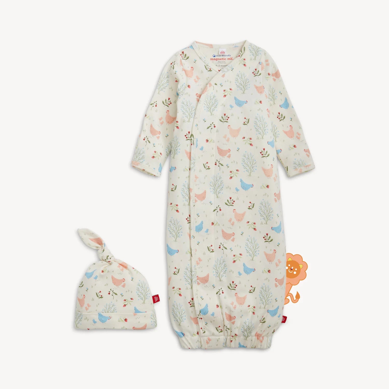 Chicken Tender Organic Cotton Magnetic Gown + Hat
