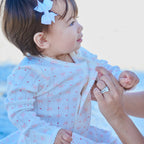 Heart and Bow Pointelle Magnetic Footie