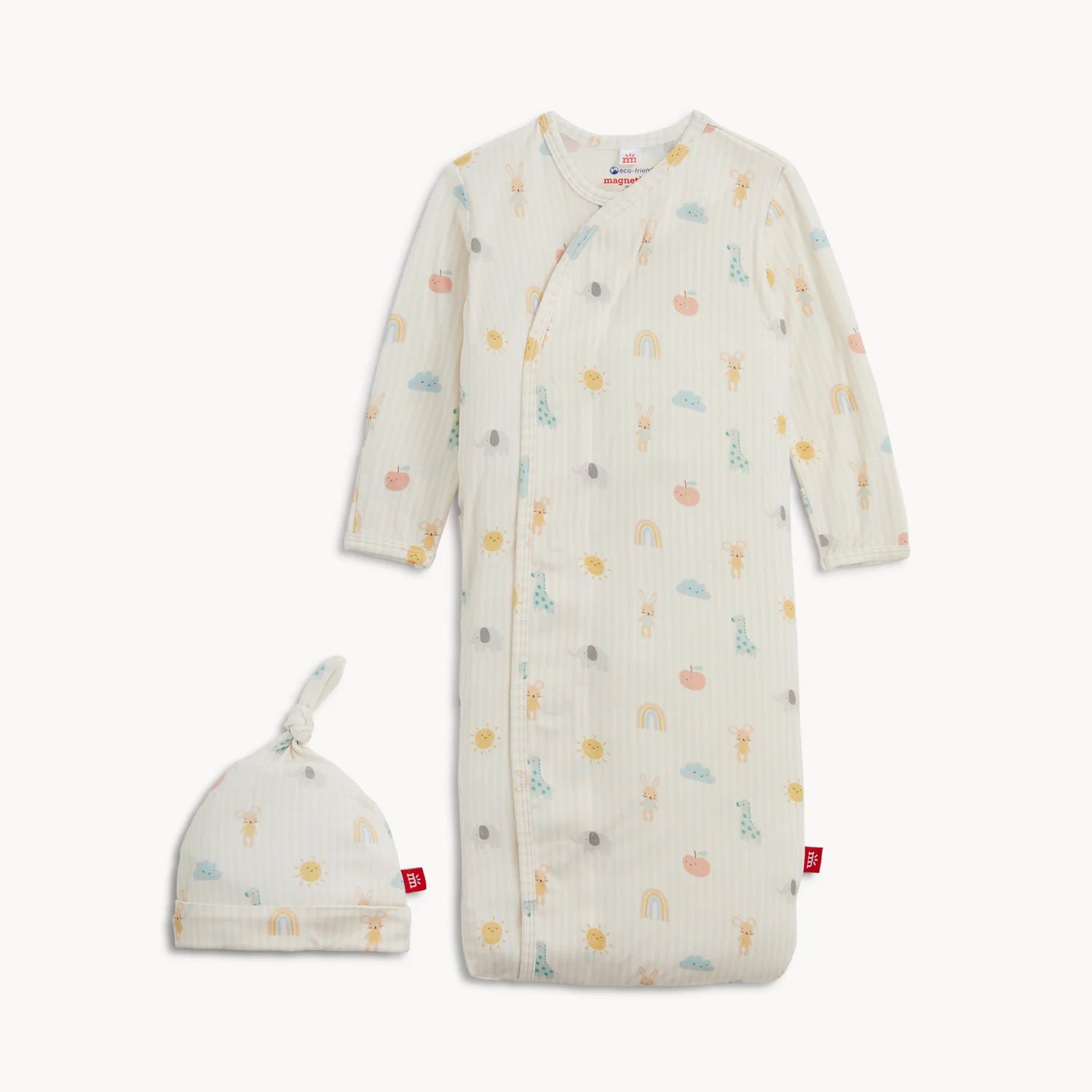 Lullaby Sky Pink Magnetic Gown and Hat Set