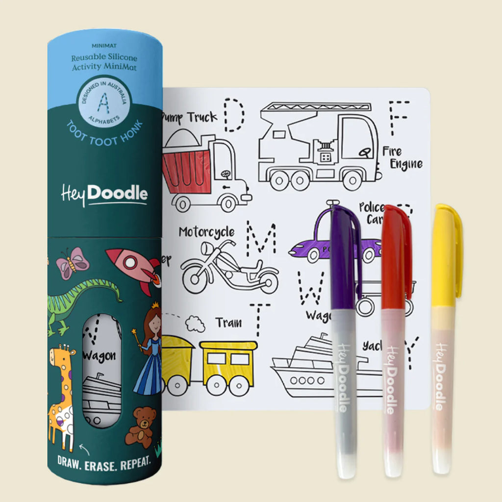Mini Toot Toot Honk Coloring and Doodle Mat