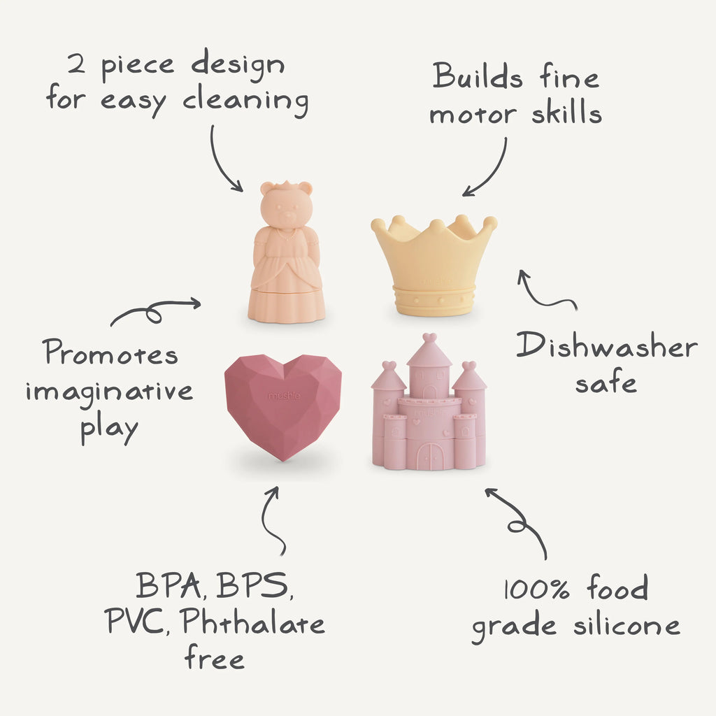 Princess Mold Free Bath Play Set- 4 Pack