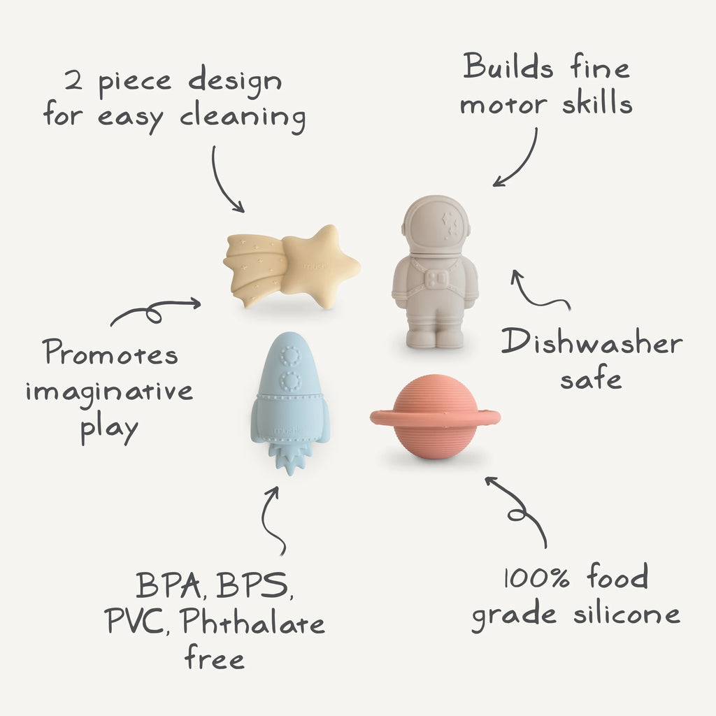 Space Mold Free Bath Play Set- 4 Pack