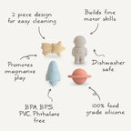 Space Mold Free Bath Play Set- 4 Pack