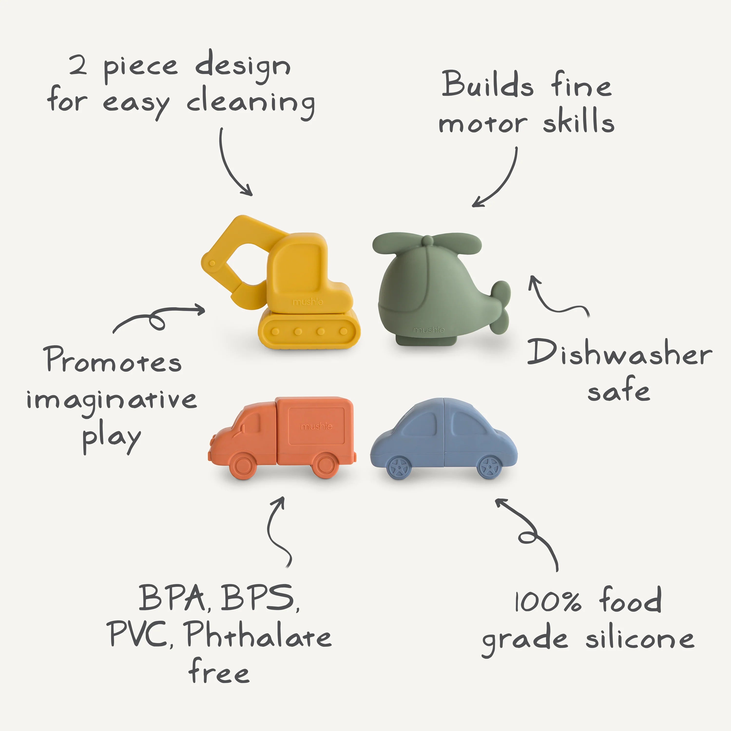 Vehicles Mold Free Bath Play Set- 4 Pack
