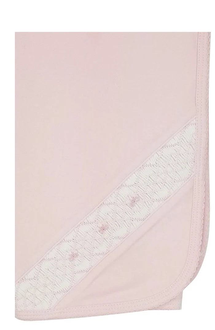 Pink Bow Smocked Blanket