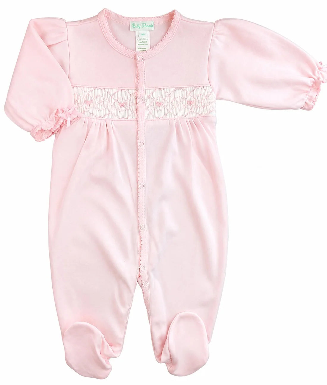 Pink Bows Smocked Footie