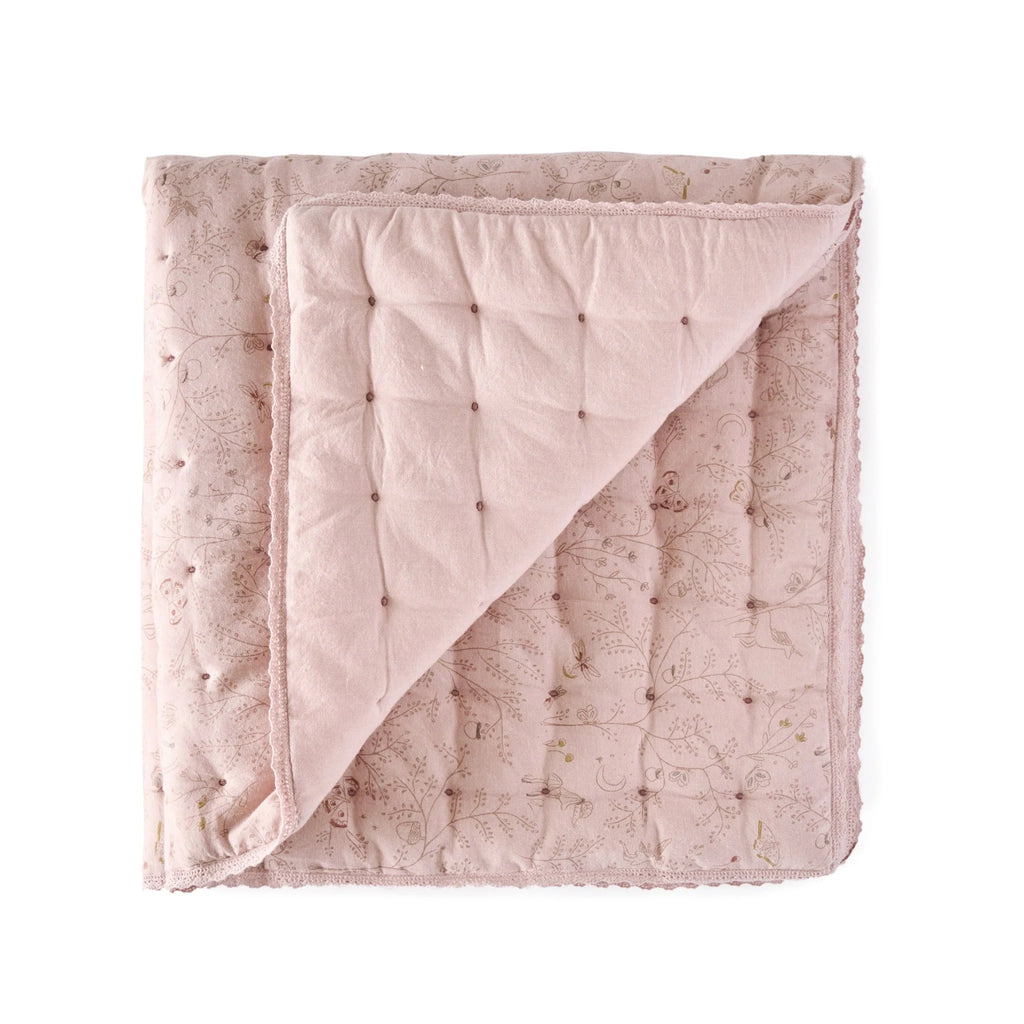 Quilted Chambray Blanket- Secret Garden