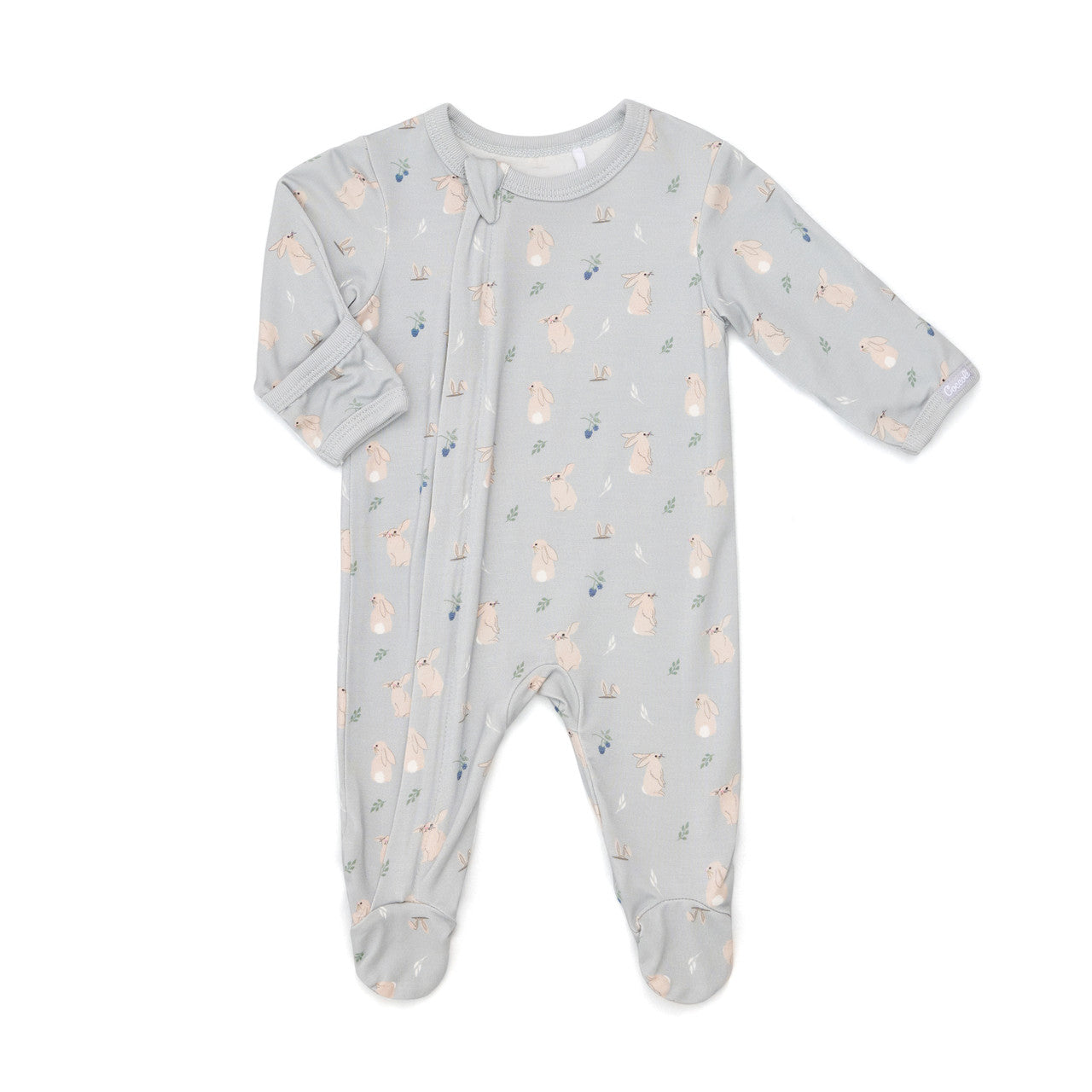Rabbits on Mercury Modal Zipper Footie