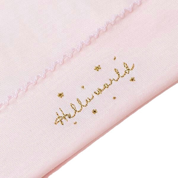 Hello World Pima Cotton Hat and Bootie Set, Pink