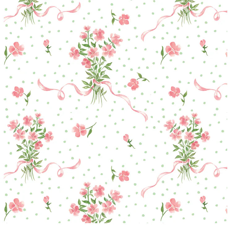 Pink Posies Flutter Sleeve Bubble