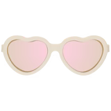Polarized Heart Sunglasses in Sweet Cream with Rose Gold Lenses, Ages 0-2