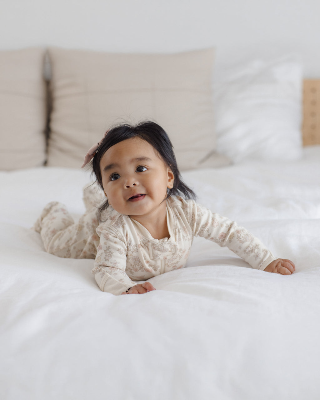 Zip Long Sleeve Sleeper Footie Floral Vine