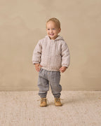 Hooded Woven Jacket Blue Gingham
