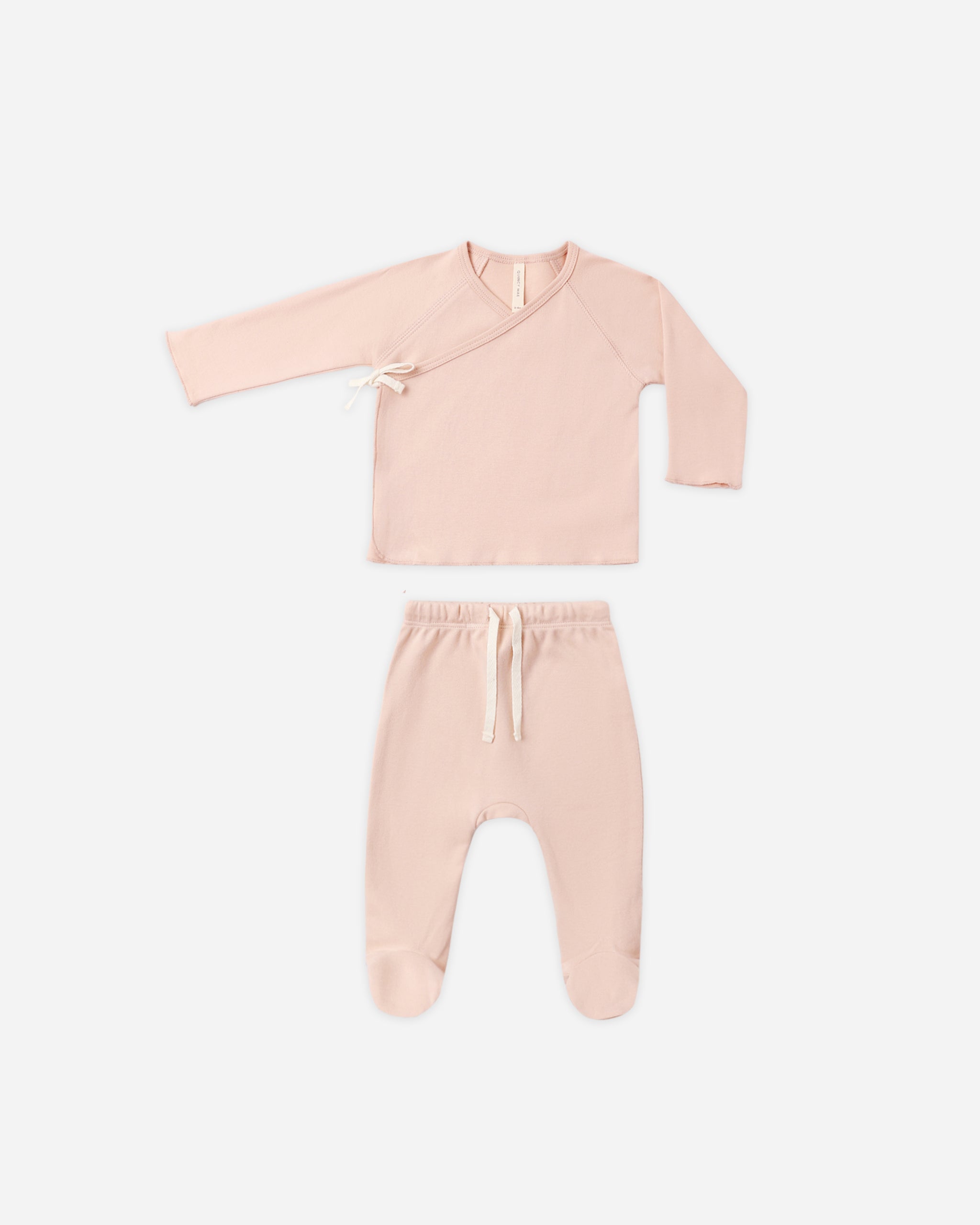 Wrap Top + Footed Pant Set Dusty
