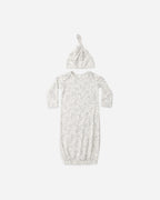 Bamboo Baby Gown + Hat Set Cloud Floral
