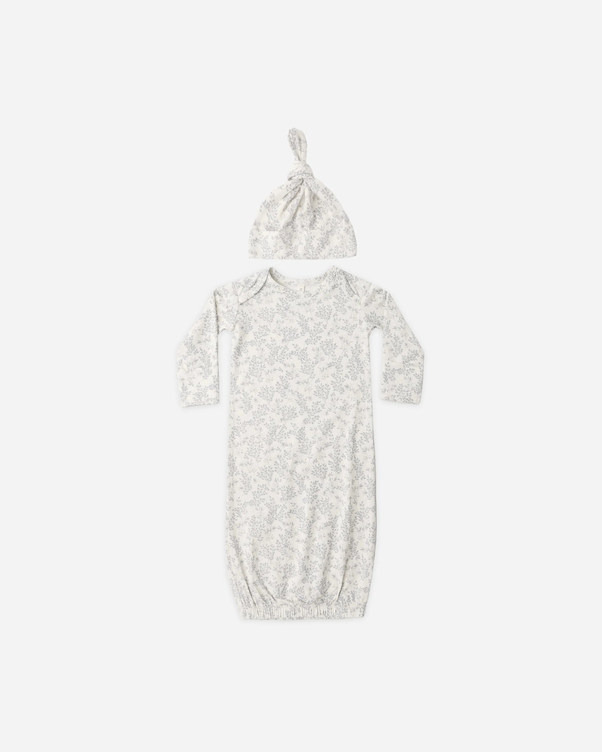 Bamboo Baby Gown + Hat Set Cloud Floral