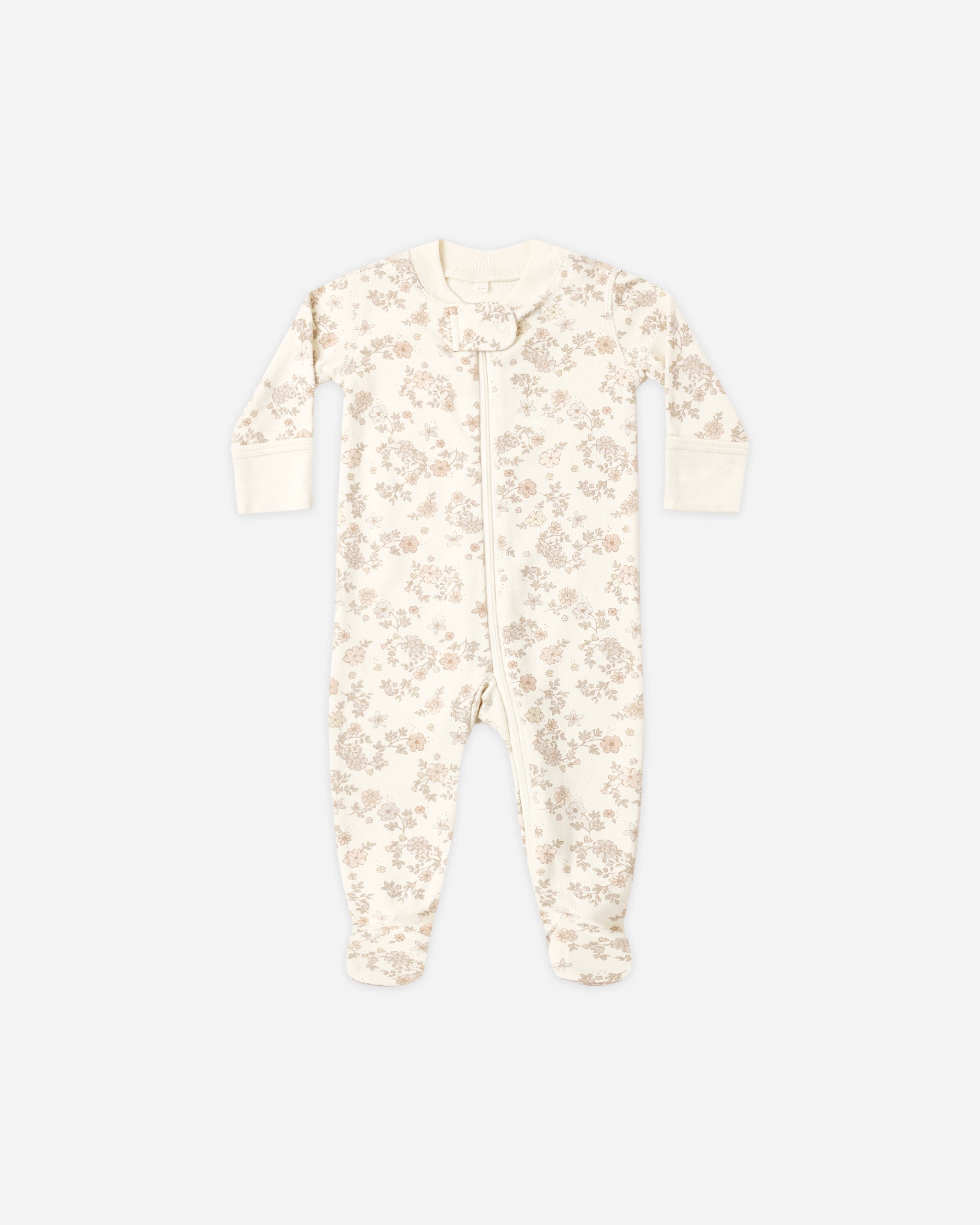 Zip Long Sleeve Sleeper Footie Floral Vine