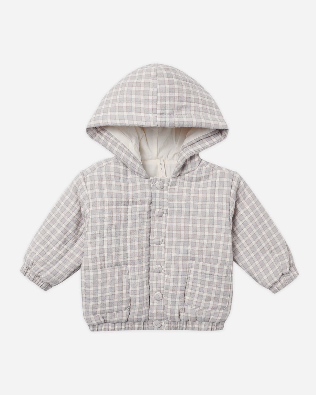 Hooded Woven Jacket Blue Gingham