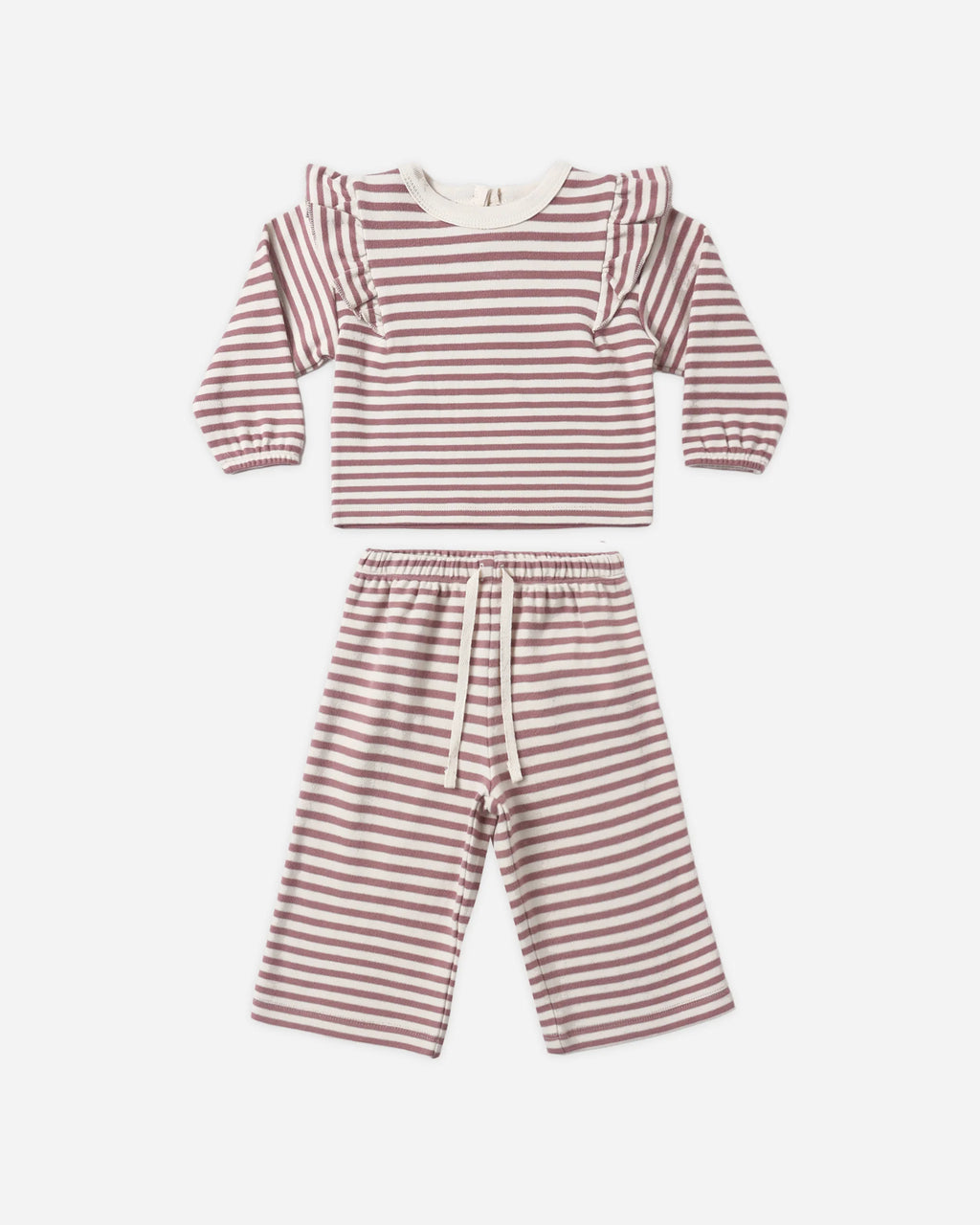 Ruffle Cozy Set Mulberry Stripe