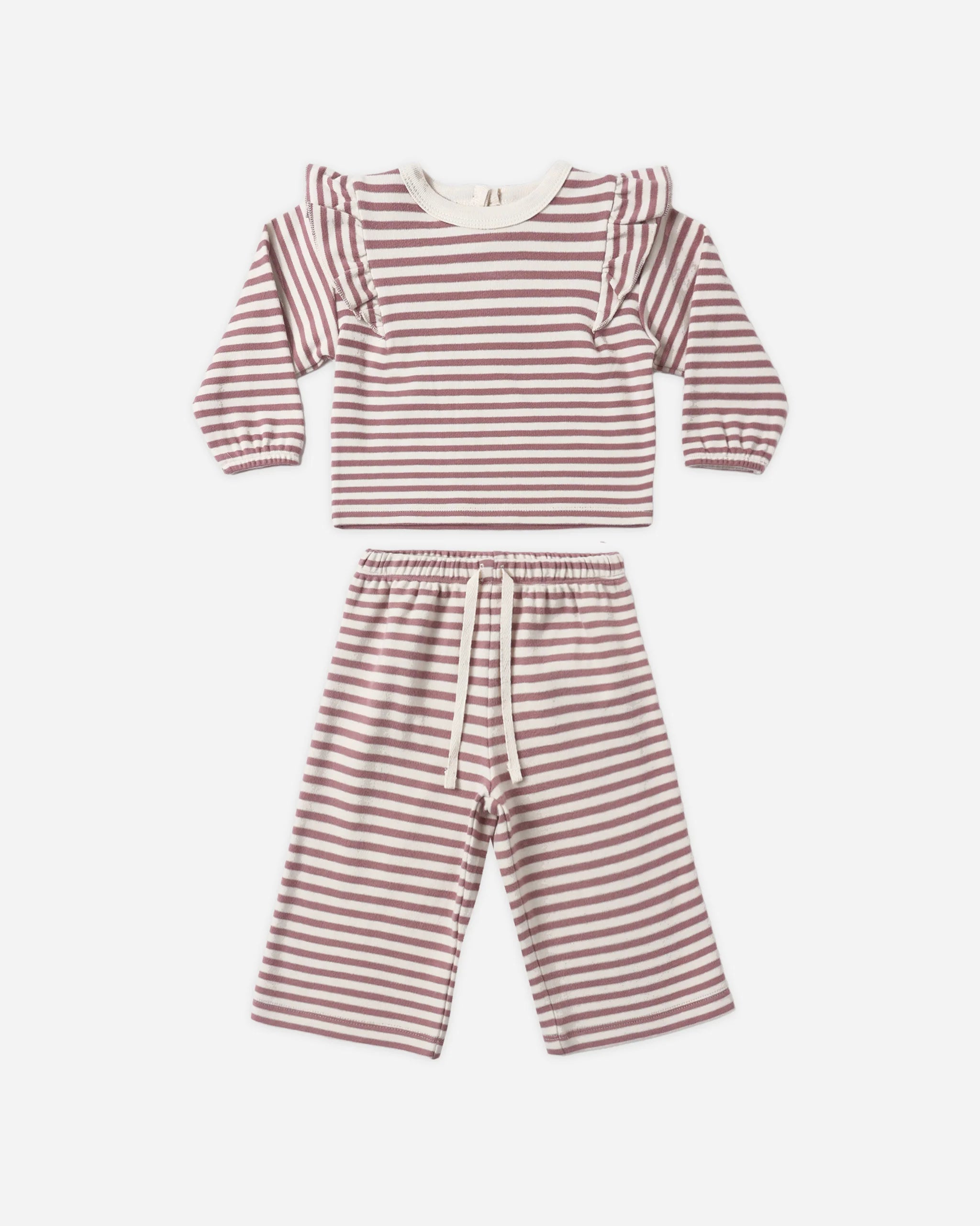 Ruffle Cozy Set Mulberry Stripe