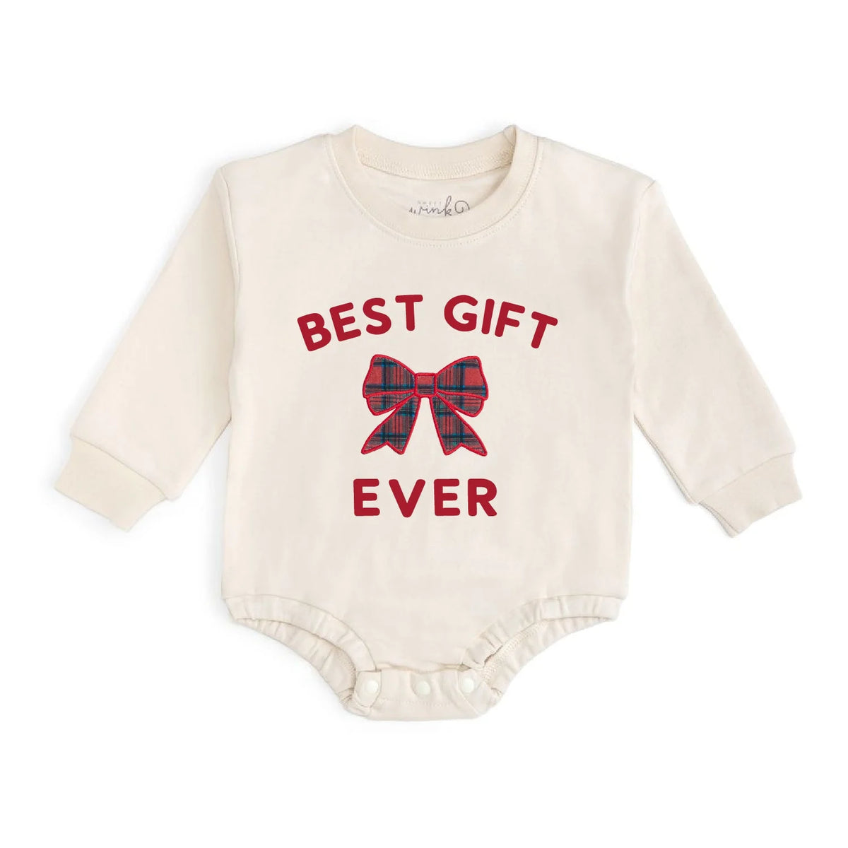 Best Gift Ever Patch Long Sleeve Romper
