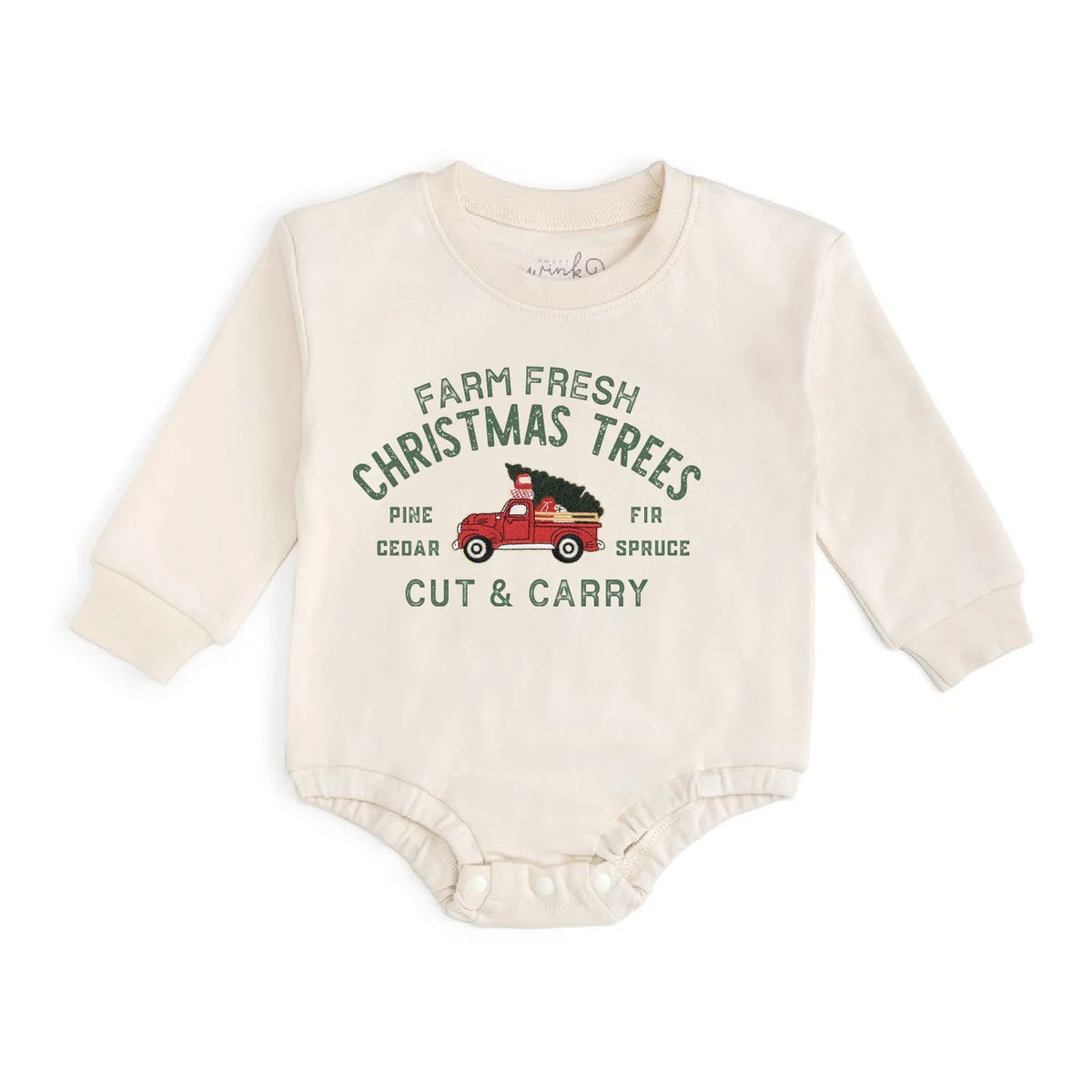 Farm Fresh Christmas Tree Long Sleeve Romper
