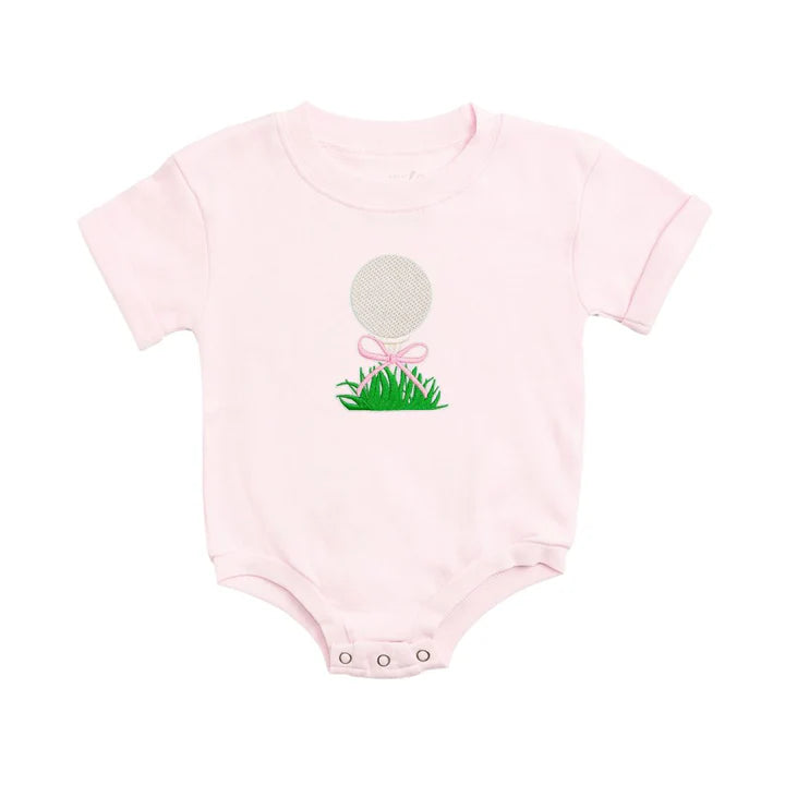 Golf Tee Bow Patch Romper