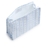 Roadie Large Zip Pouch- Ribbon Floral Blue