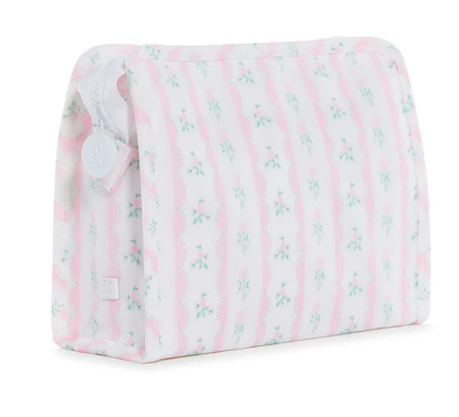 Roadie Medium Zip Pouch- Ribbon Floral Pink