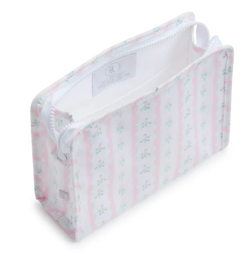 Roadie Medium Zip Pouch- Ribbon Floral Pink