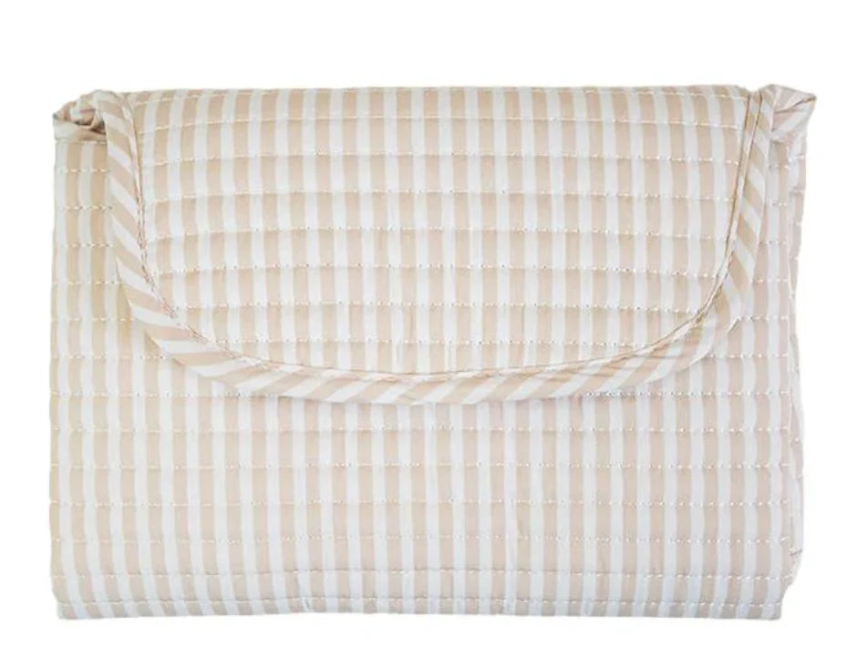 Quilted Changing Mat- Pimlico Stripe Sand