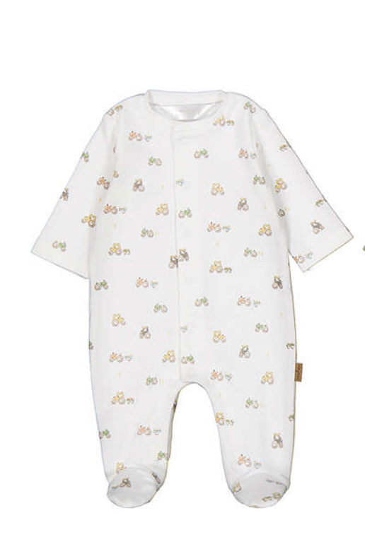 Farm and Tractor Print Footed Pajamas
