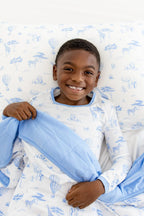 Toddler Blanket in Toile Safari