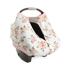 Cotton Muslin Car Seat Canopy- Watercolor Roses