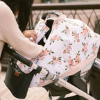 Cotton Muslin Car Seat Canopy- Watercolor Roses