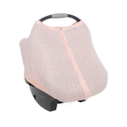 Cotton Muslin Car Seat Canopy- Light Pink