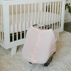 Cotton Muslin Car Seat Canopy- Light Pink