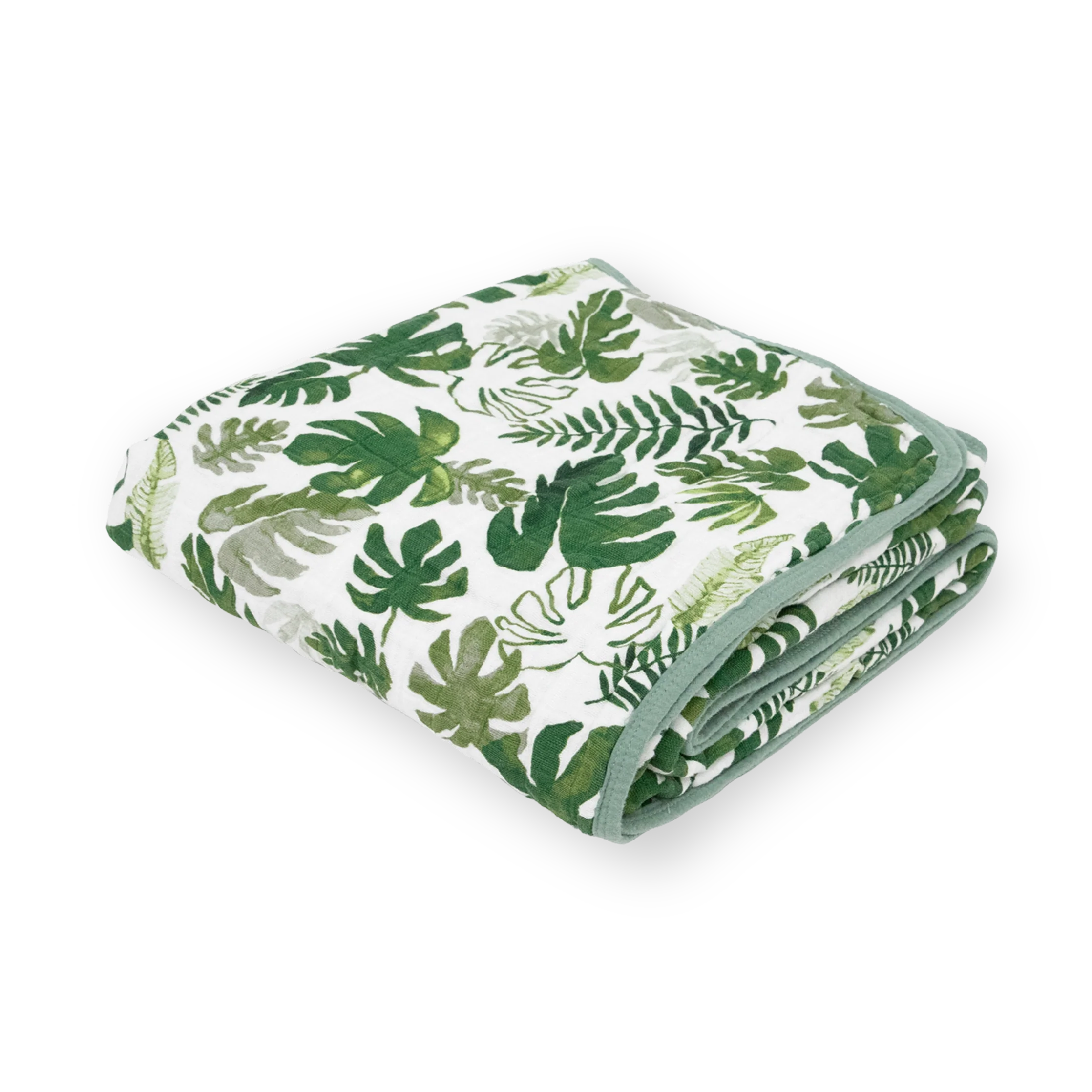 Original Cotton Muslin Quilt- Tropical Leaf