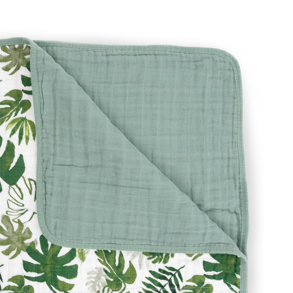 Original Cotton Muslin Quilt- Tropical Leaf