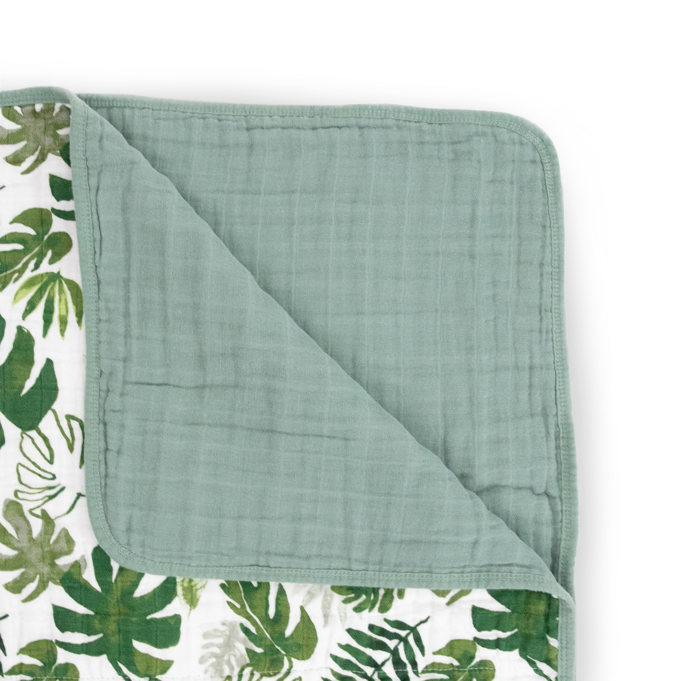 Original Cotton Muslin Quilt- Tropical Leaf
